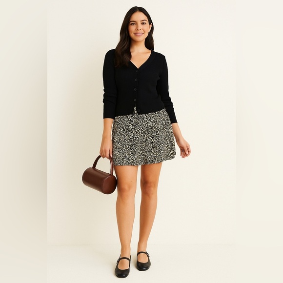 J Crew Factory Leopard print pleated mini skirt NWT - Picture 9 of 9